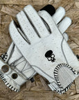 Motorcycle Glove Protective Domino Leather White
