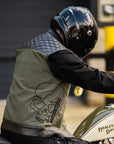 Motorcycle Cut Alpha Hex Leather & Denim
