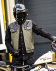 Motorcycle Cut Alpha Hex Leather & Denim