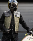 Motorcycle Cut Alpha Hex Leather & Denim