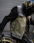 Motorcycle Cut Alpha Hex Leather & Denim