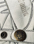 Motorcycle Glove Protective Domino Leather White
