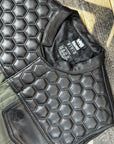 Motorcycle Cut Alpha Hex Leather & Denim