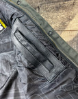 Motorcycle Cut Alpha Hex Leather & Denim