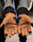 Motorcycle Glove Protective Reaper Leather Brown