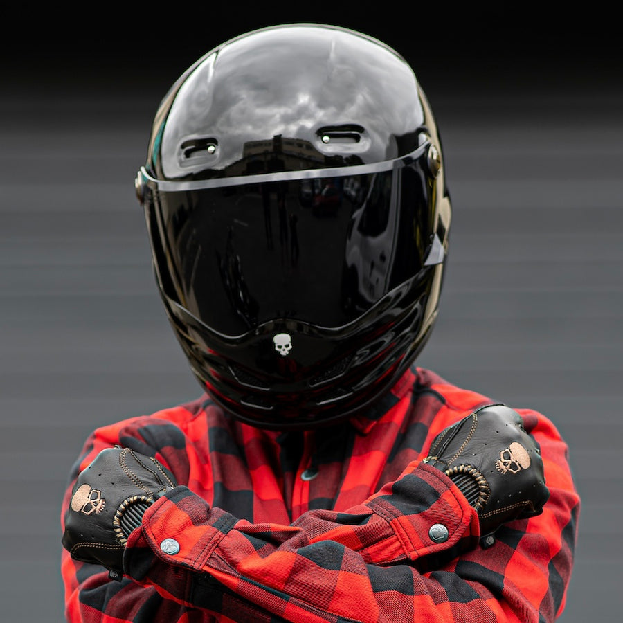 Motorcycle Helmet Reaper Black Fiberglass | DOT & ECE