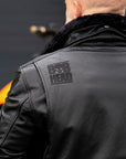Leather Motorcycle Jacket Protective Bomber Black | Armored AAA