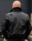 Leather Motorcycle Jacket Protective Bomber Black | Armored AAA