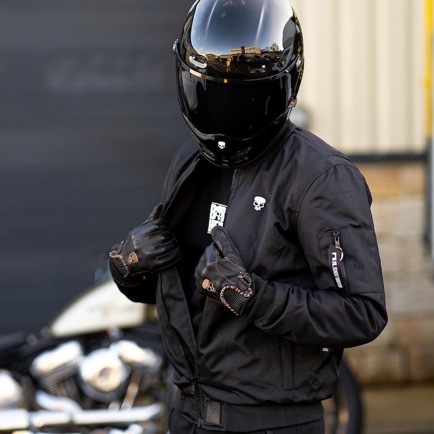Motorcycle Jacket Protective Textile Rascal Bomber Black | Armored AAA