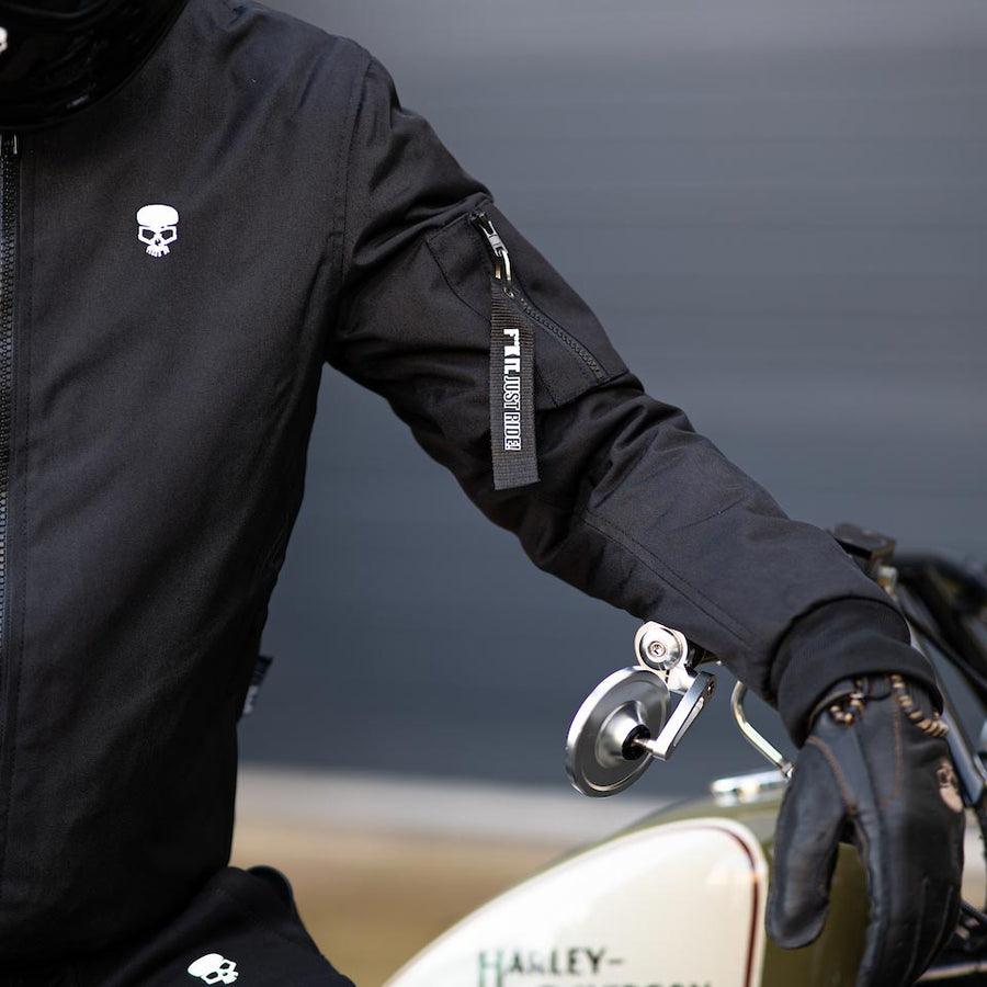 Motorcycle Jacket Protective Textile Rascal Bomber Black | Armored AAA