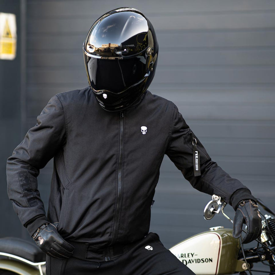 Motorcycle Jacket Protective Textile Rascal Bomber Black | Armored AAA