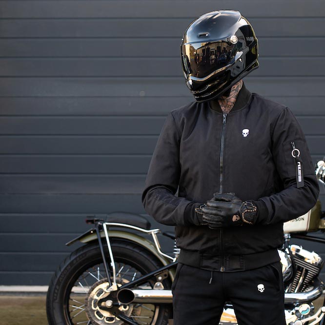 Motorcycle Jacket Protective Textile Rascal Bomber Black | Armored AAA