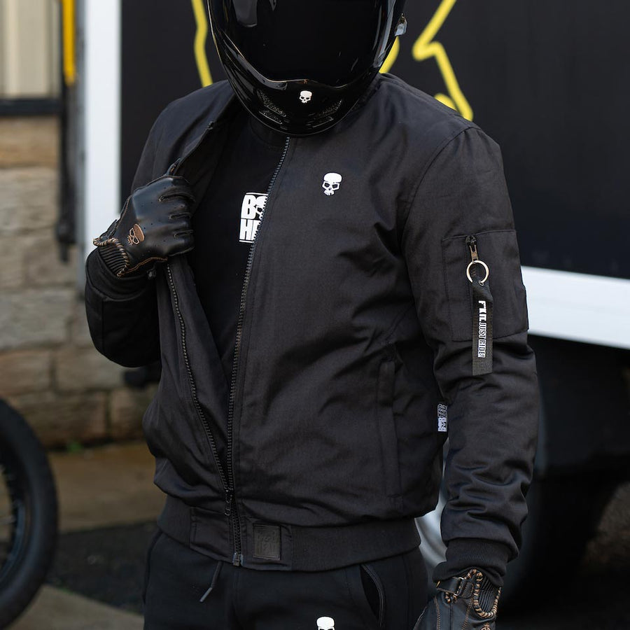 Motorcycle Jacket Protective Textile Rascal Bomber Black | Armored AAA