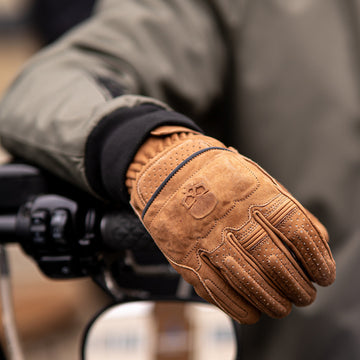 Motorcycle Glove Protective Reaper Leather Brown