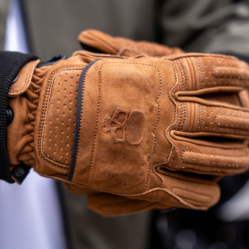 Motorcycle Glove Protective Reaper Leather Brown